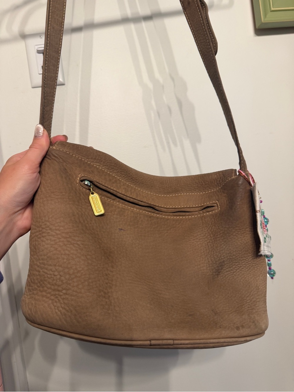 Coach Vintage Sonoma Large Flap 4935 Soft Textured Nubuck Leather in Sand Italy - Picture 5 of 13